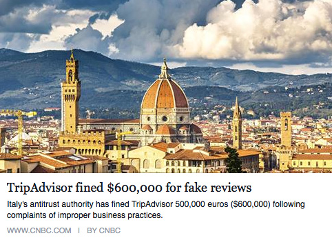 Trip Advisor fined $600,000 for fake reviews