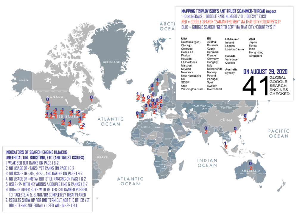 Mapping the Spread of Antitrust Issues - TripAdvisor and Google Targeting Me